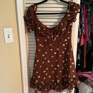 Brown flower dress